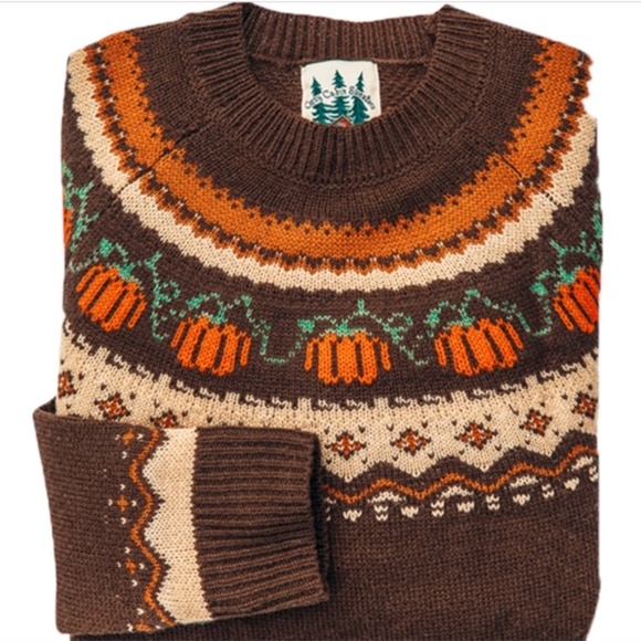 Kiel James Patrick Sweaters - Kiel James Patrick Brown and Orange Pumpkin Sweater